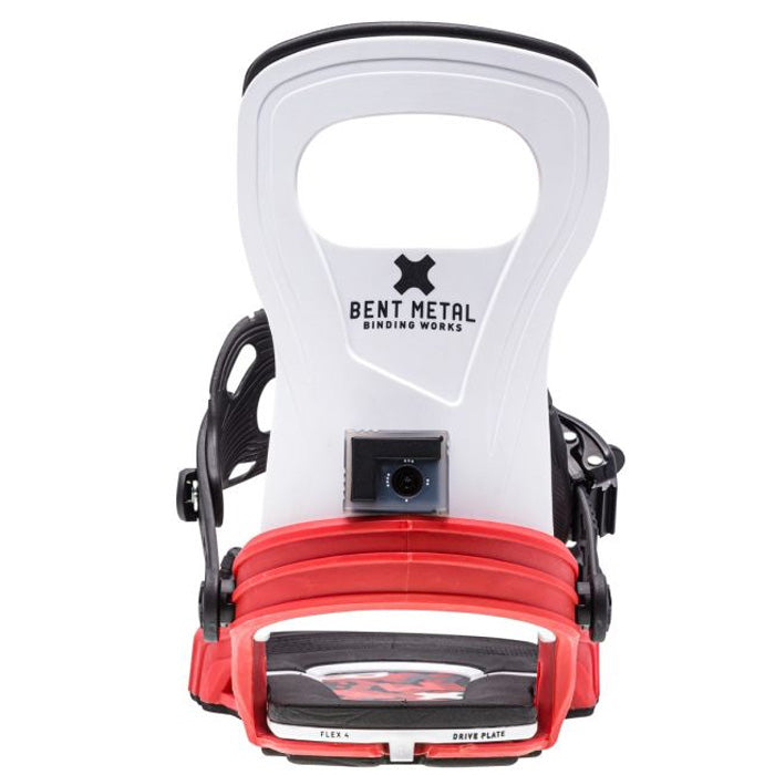 Bent Metal Bolt snowboard bindings (red/white) available at Mad Dog's Ski & Board in Abbotsford, BC.