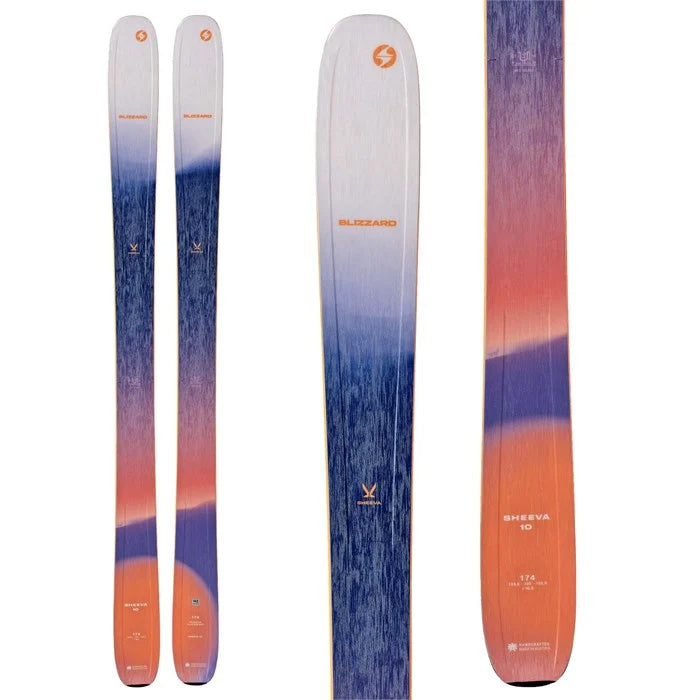 Blizzard Sheeva 10 women's skis (orange/purple top graphic) available at Mad Dog's Ski & Board in Abbotsford, BC.