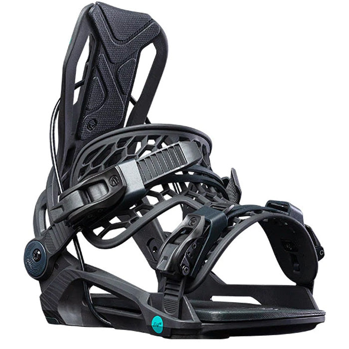 Flow Mayon women's snowboard bindings (black) available at Mad Dog's Ski & Board in Abbotsford, BC.