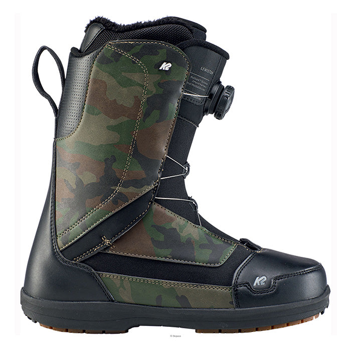 K2 Lewiston snowboard boots (camo) available at Mad Dog's Ski & Board in Abbotsford, BC.