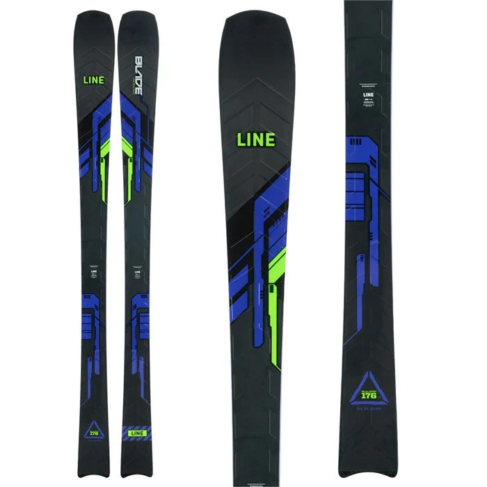 LINE Blade skis (black & blue top graphic) are available at Mad Dog's Ski & Board in Abbotsford, BC.