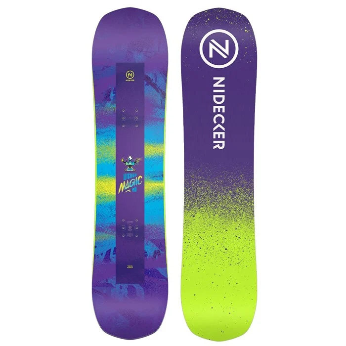 Nidecker Micron Magic (top and base graphic, purple / green) available at Mad Dog's Ski & Board in Abbotsford, BC.