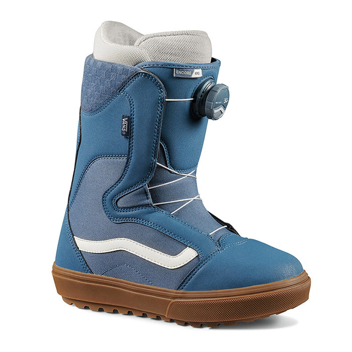 Vans Encore OG women's snowboard boots (blue/gum) available at Mad Dog's Ski & Board in Abbotsford, BC.