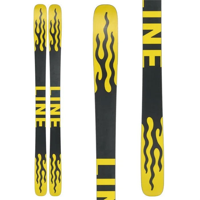 LINE Chronic 94 skis (black & yellow base graphic) available at Mad Dog's Ski & Board in Abbotsford, BC.