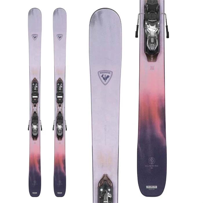 Rossignol Rally Bird 90 Pro women's skis with Look XP 10 bindings are available at Mad Dog's Ski & Board in Abbotsford, BC.