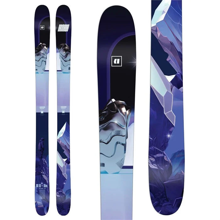 2025 Armada ARV 106 unisex skis (top graphic) available at Mad Dog's Ski & Board in Abbotsford, BC.