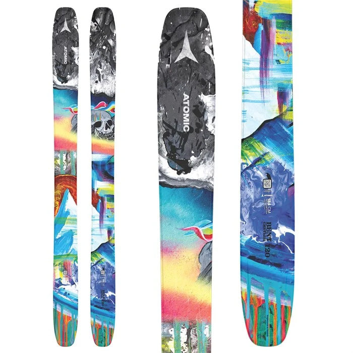 2025 Atomic Bent Chetler 120 skis (top graphic) available at Mad Dog's Ski & Board in Abbotsford, BC.