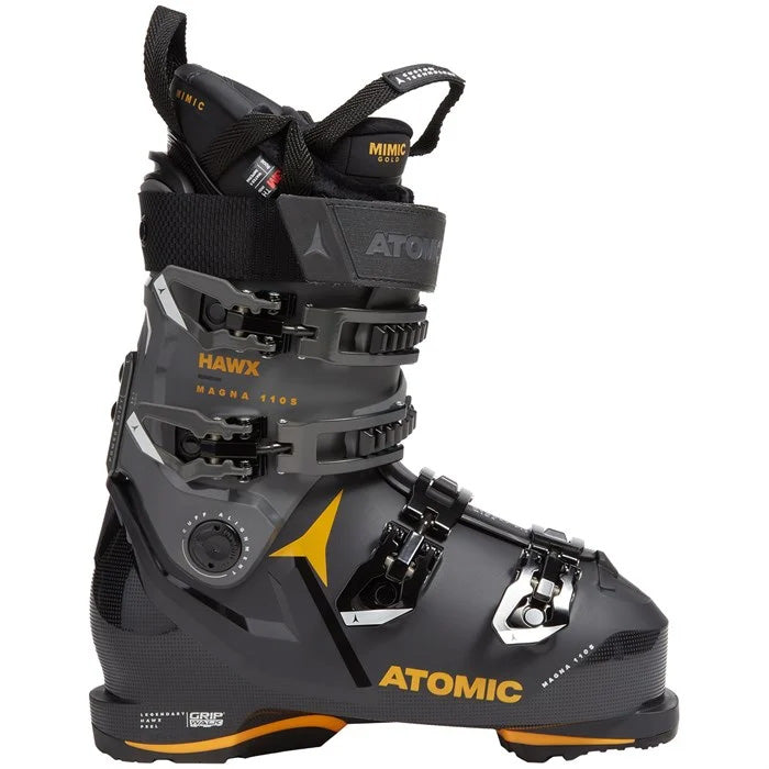 Atomic Hawx Magna 110 S GW ski boots (grey/yellow) available at Mad Dog's Ski & Board in Abbotsford, BC.