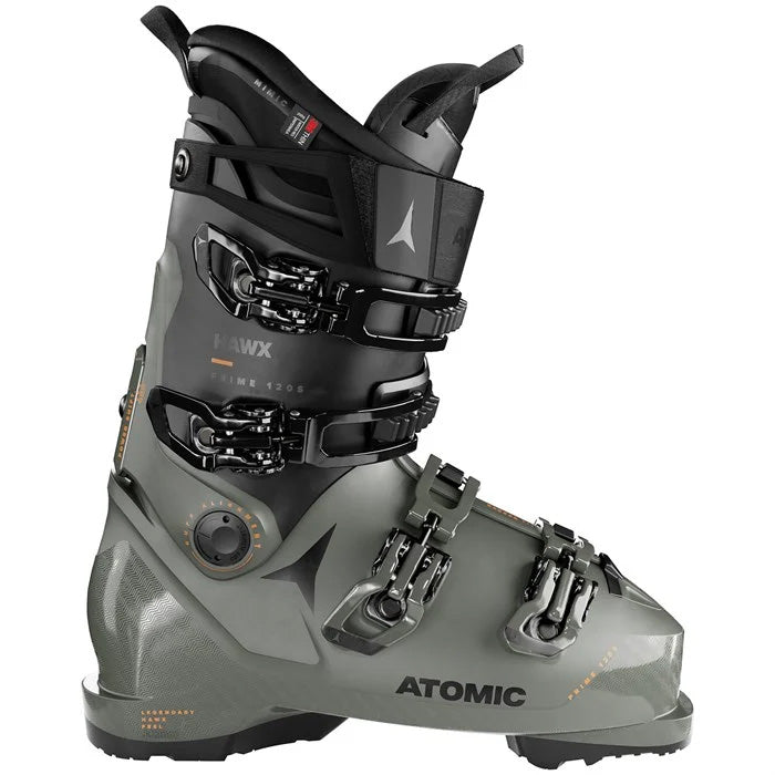 Atomic Hawx Prime 120 S GW ski boots (army green) available at Mad Dog's Ski & Board in Abbotsford, BC.