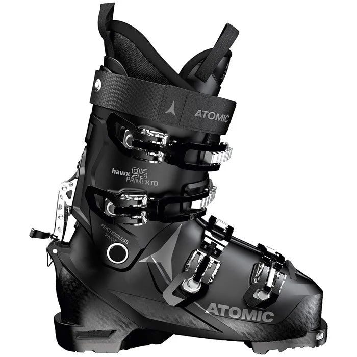 Atomic Hawx Prime XTD 95 HT women's ski boots (black/white) available at Mad Dog's Ski & Board in Abbotsford, BC.