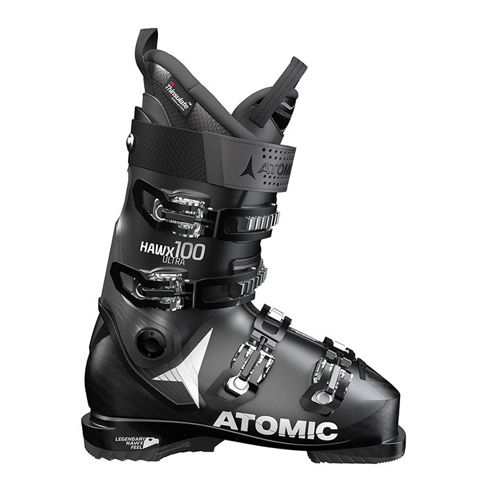 Atomic Hawx Ultra 100 ski boots (black, 2021) available at Mad Dog's Ski & Board in Abbotsford, BC.