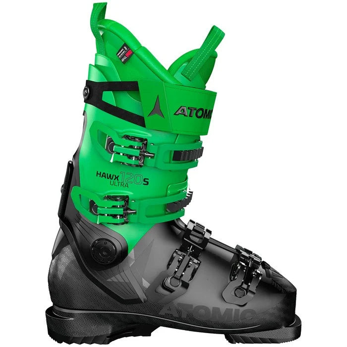 Atomic Hawx Ultra 120 S ski boots (black/green) available at Mad Dog's Ski & Board in Abbotsford, BC.