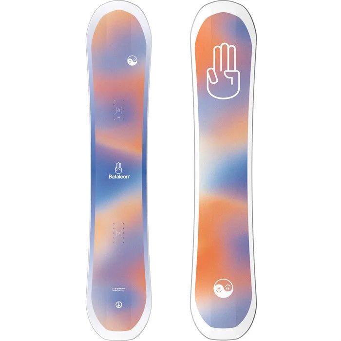 2024 Bataleon Feelbetter women's snowboard (top and base graphic) available at Mad Dog's Ski & Board in Abbotsford, BC.