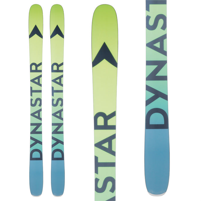 Dynastar M-free 108 Open skis (blue/green base graphic) available at Mad Dog's Ski & Board in Abbotsford, BC.