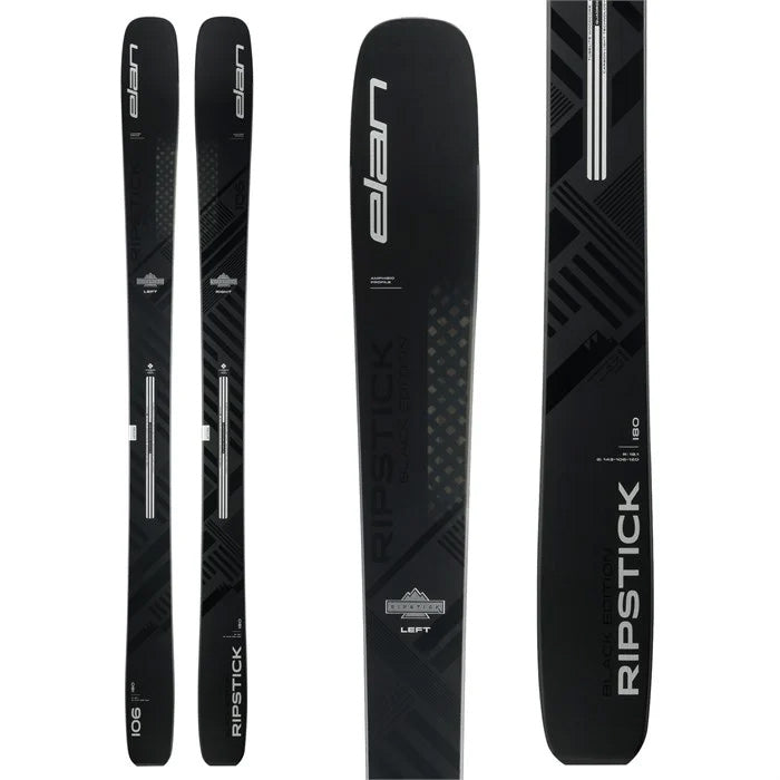Elan Ripstick 106 Black Edition skis (black) available at Mad Dog's Ski & Board in Abbotsford, BC.