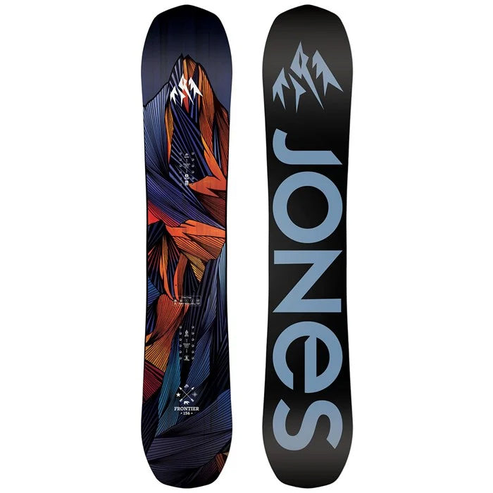 2024 Jones Frontier Snowboard (base graphic black) available at Mad Dog's Ski & Board in Abbotsford, BC.