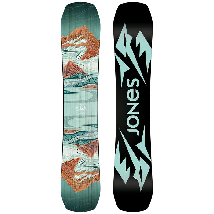 2024 Jones Twin Sister women's snowboard (top and base graphic, black) available at Mad Dog's Ski & Board in Abbotsford, BC.