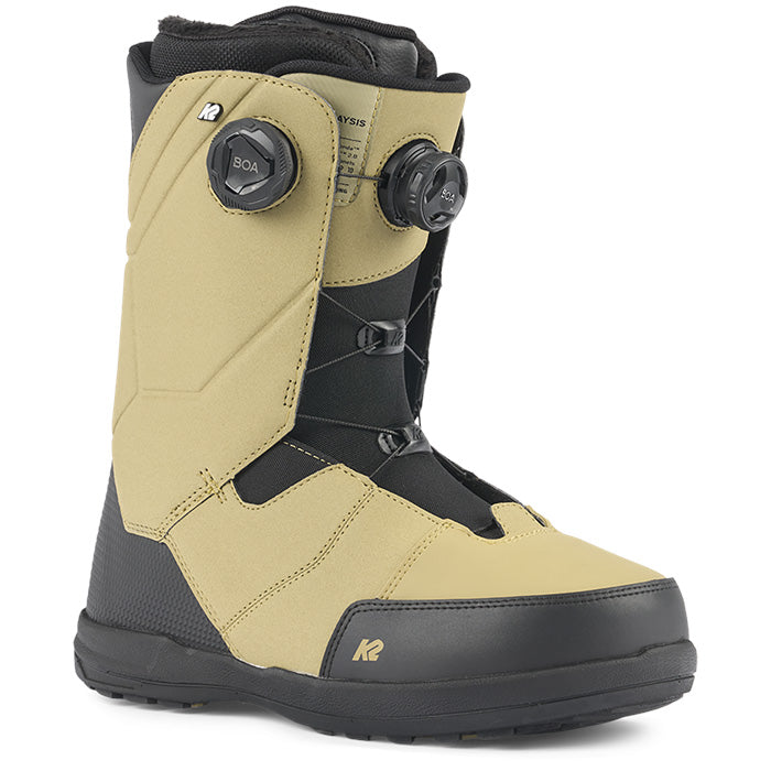 K2 Maysis snowboard boots (tan colour way) available at Mad Dog's Ski & Board in Abbotsford, BC.