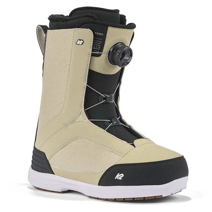K2 Raider snowboard boots (off white) available at Mad Dog's Ski & Board in Abbotsford, BC.