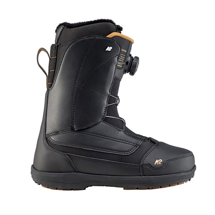 K2 Sapera women's snowboard boots (black) available at Mad Dog's Ski & Board in Abbotsford, BC.