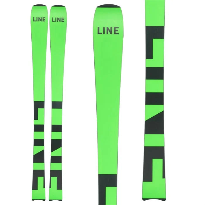 LINE Blade skis (green base graphic) are available at Mad Dog's Ski & Board in Abbotsford, BC.