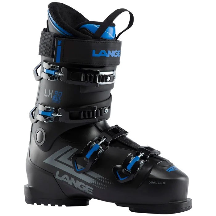 Lange LX 90 HV ski boots (black/blue) available at Mad Dog's Ski & Board in Abbotsford, BC.
