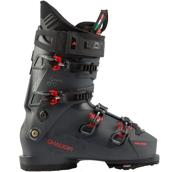Lange Shadow 120 MV GW ski boots (pewter grey) available at Mad Dog's Ski & Board in Abbotsford, BC.