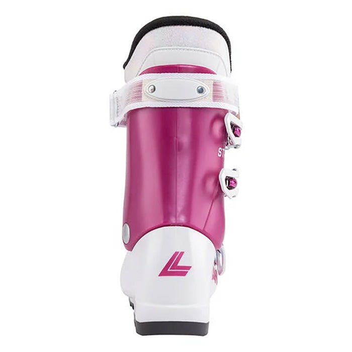 Lange Starlet 50 junior/youth ski boots (white/pink) available at Mad Dog's Ski & Board in Abbotsford, BC.