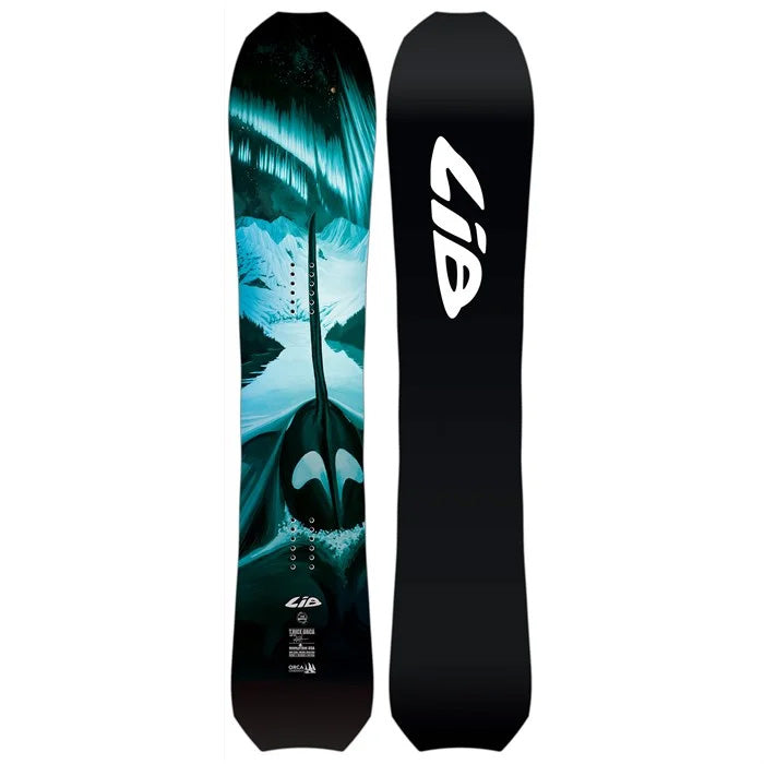 Lib Tech Orca snowboard (top and base graphic) available at Mad Dog's Ski & Board in Abbotsford, BC.