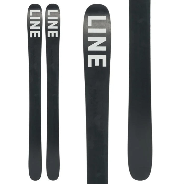 Line Pandora 110 women's skis (base graphic, black/white) available at Mad Dog's Ski & Board in Abbotsford, BC.