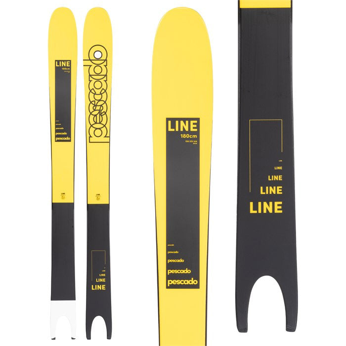 Line Pescado skis (yellow/black) available at Mad Dog's Ski & Board in Abbotsford, BC