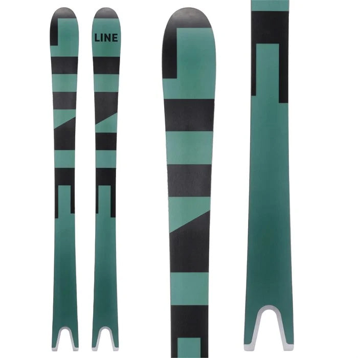 2025 Line Sakana Skis (green & black base) available at Mad Dog's Ski & Board in Abbotsford, BC.