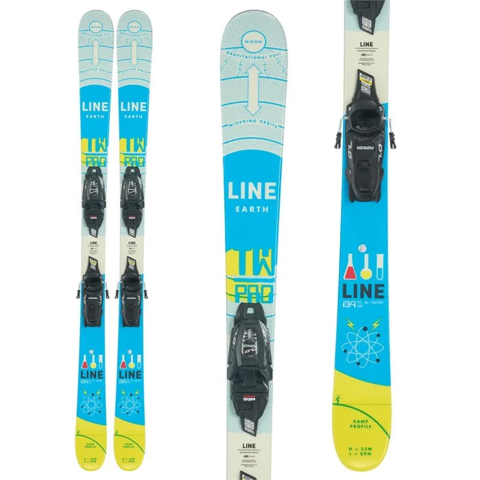 Line Tom Wallisch Shorty junior skis (top graphic) available at Mad Dog's Ski & Board in Abbotsford, BC.