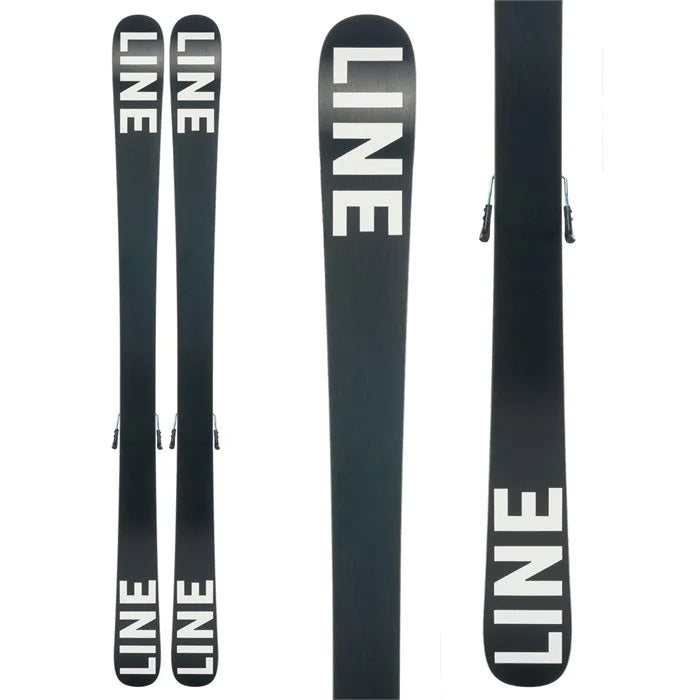 Line Tom Wallisch Shorty junior skis (base graphic, black/white) available at Mad Dog's Ski & Board in Abbotsford, BC.