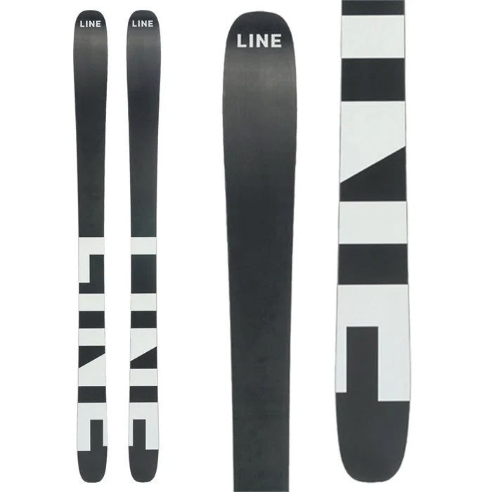 2024 Line Vision 98 skis (black, white  base) available at Mad Dog's Ski & Board in Abbotsford, BC.