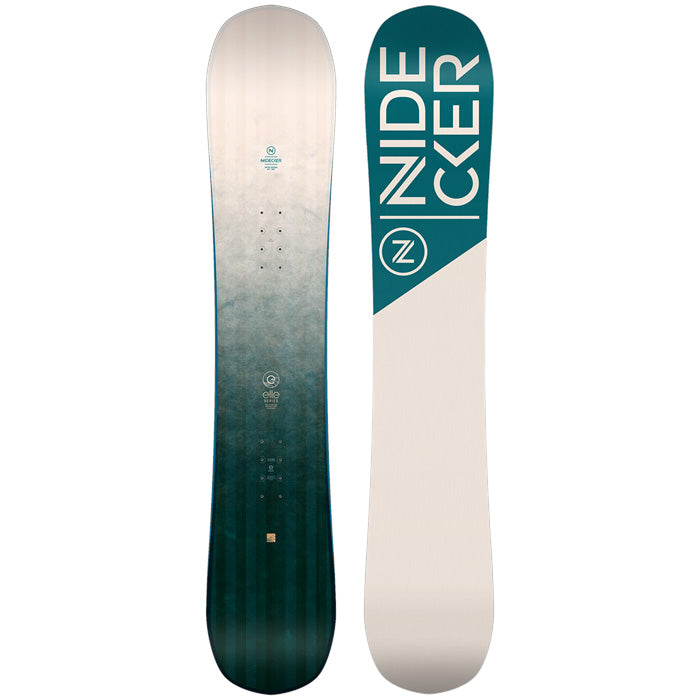 Nidecker Elle women's snowboard (top and base graphic) available at Mad Dog's Ski & Board in Abbotsford, BC.