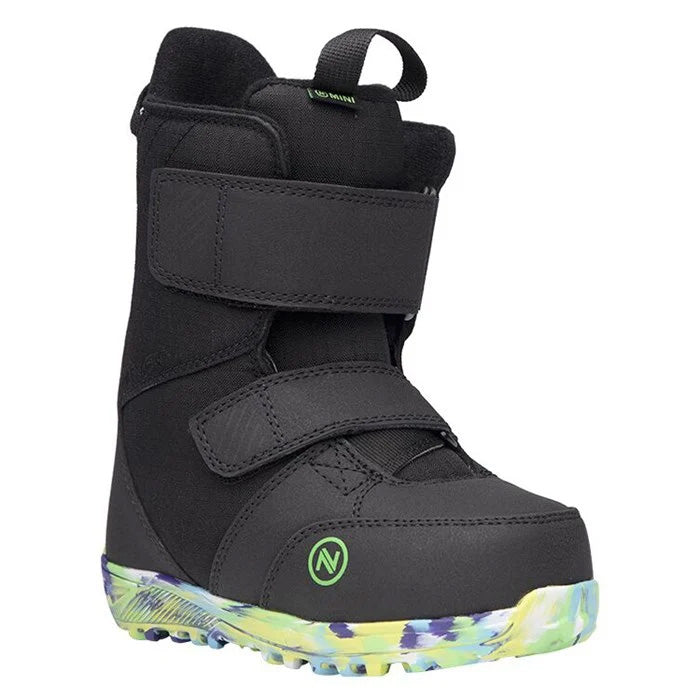2024 Nidecker Micron Mini junior snowboard boots (black) available at Mad Dog's Ski & Board in Abbotsford, BC.