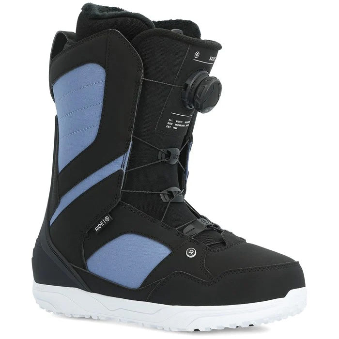 Ride Sage women's snowboard boots (iris, front view) available at Mad Dog's Ski & Board in Abbotsford, BC