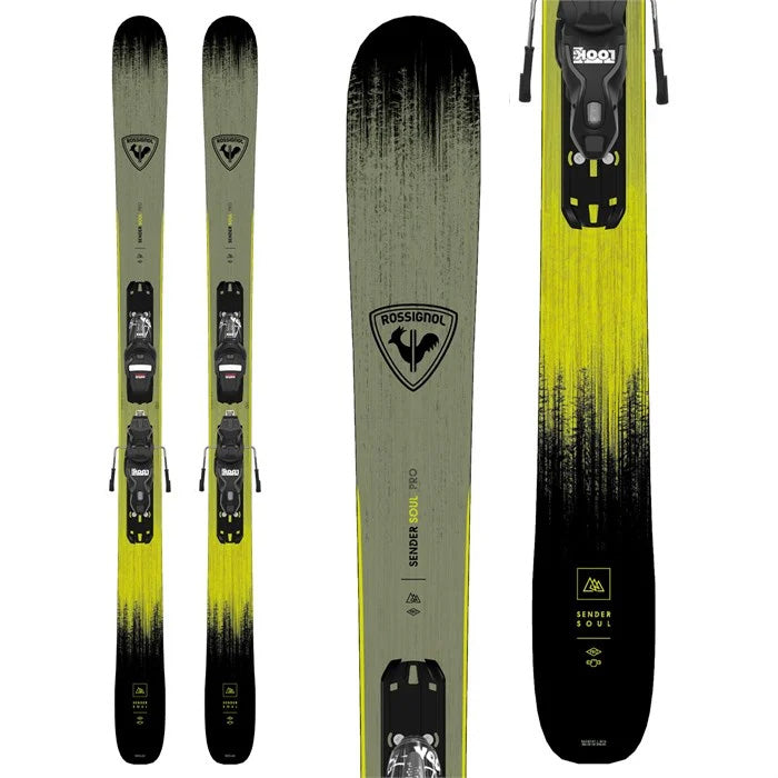 2025 Rossignol Sender Soul Pro skis w. Look XP10 bindings (green, black) available at Mad Dog's Ski & Board in Abbotsford, BC.