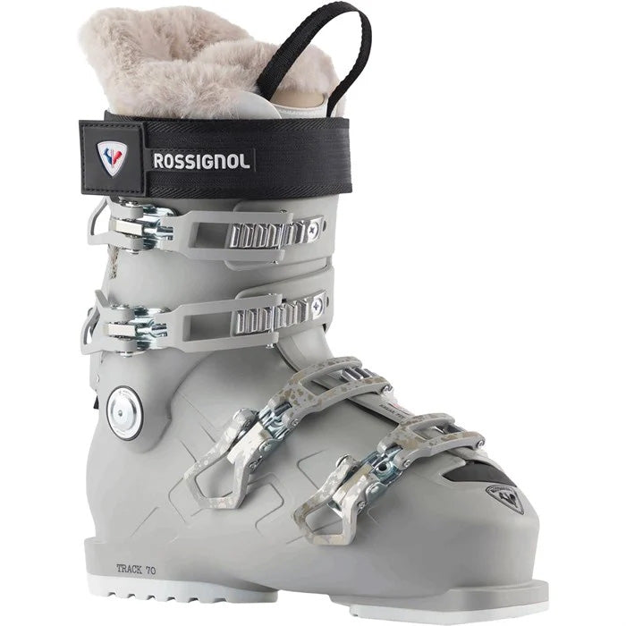 Rossignol Track 70 women's ski boots (cloud grey) available at Mad Dog's Ski & Board in Abbotsford, BC.