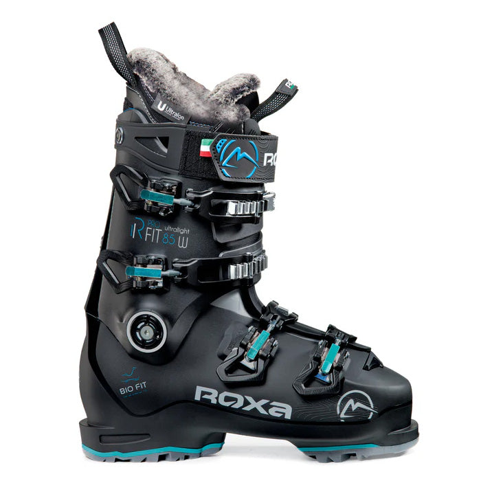 Roxa R/Fit Pro 85 GW women's ski boots (black/aqua) available at Mad Dog's Ski & Board in Abbotsford, BC.