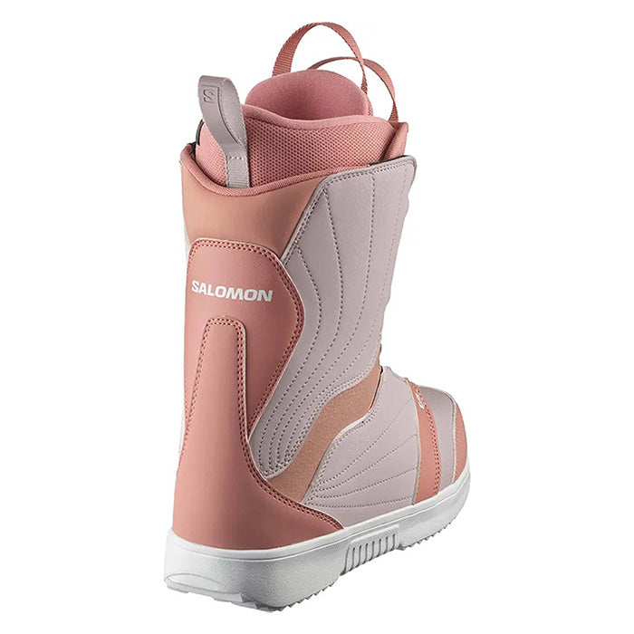 2025 Salomon Pearl BOA women's snowboard boots (ash/lilac/white) available in Mad Dog's Ski & Board in Abbotsford, BC.