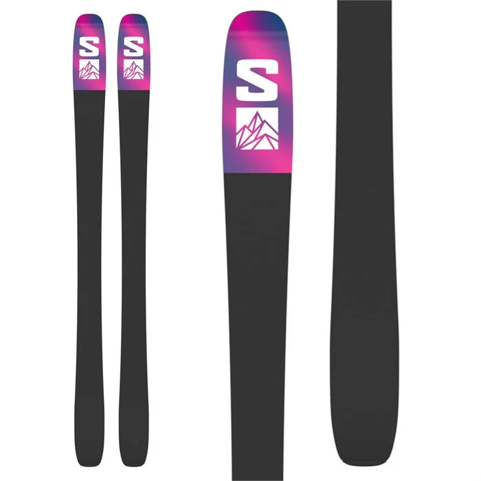 2025 Salomon QST LUX 92 women's skis (base graphic) available at Mad Dog's Ski & Board in Abbotsford, BC.