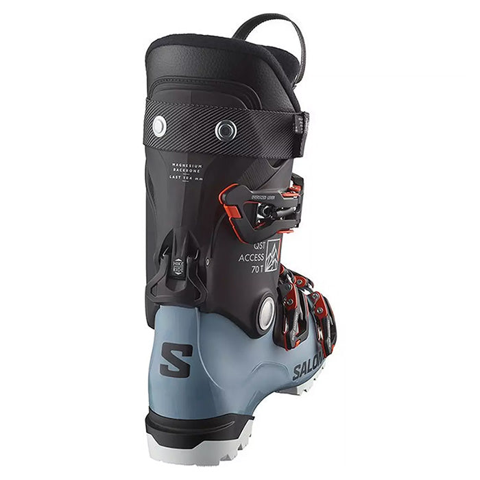 2025 Salomon QST Access 70 T GW junior ski boots (black, copen blue) available at Mad Dog's Ski & Board in Abbotsford, BC.