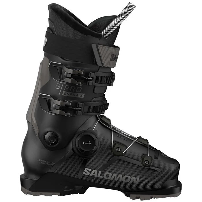 2025 Salomon S​/Pro Supra BOA X100 Ski Boots (black) available at Mad Dog's Ski & Board in Abbotsford, BC.