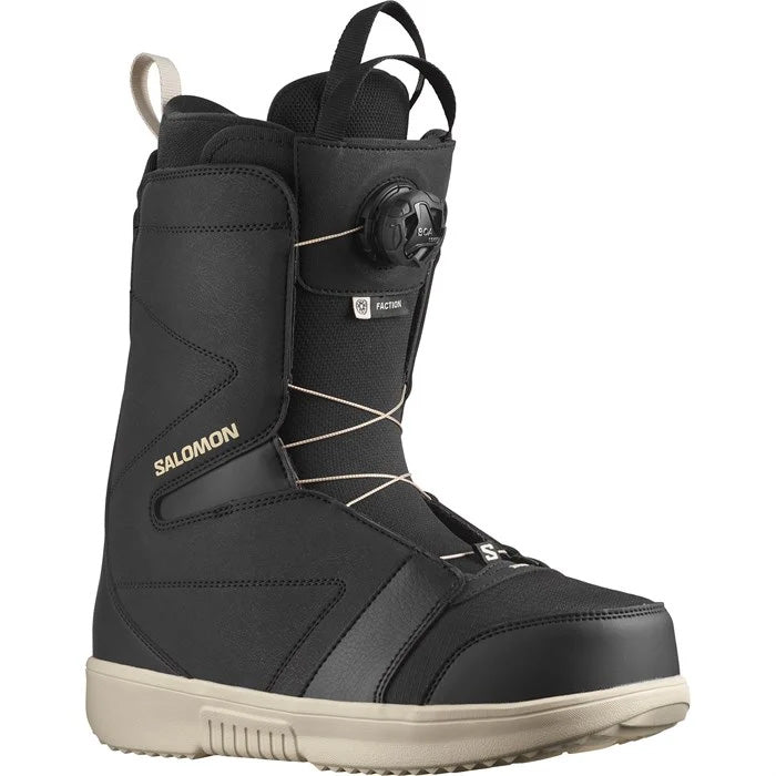 2025 Salomon Faction BOA snowboard boots (black/Rainy day colour way) available at Mad Dogs Ski & Board in Abbotsford, BC.