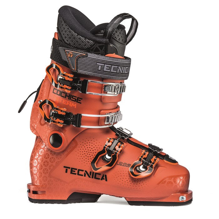 Tecnica Cochise Team junior ski boots (orange) available at Mad Dog's Ski & Board in Abbotsford, BC.