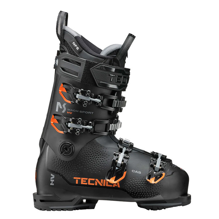 Tecnica Mach Sport HV 100 ski boots (black) available at Mad Dog's Ski & Board in Abbotsford, BC.
