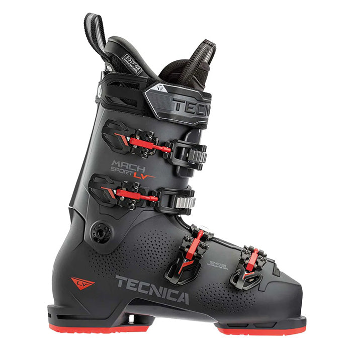 Tecnica Mach Sport LV 100 ski boots (graphite) available at Mad Dog's Ski & Board in Abbotsford, BC.