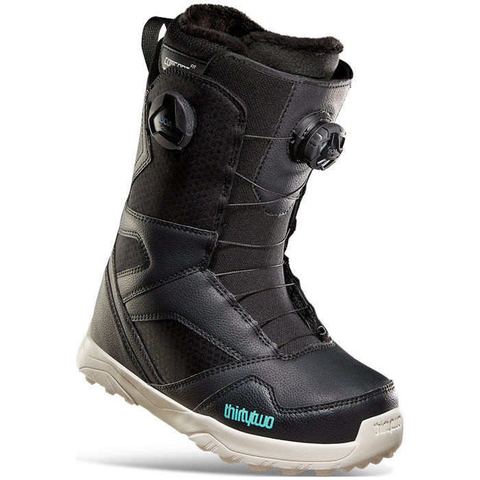 Thirty Two STW Double Boa women's snowboard boots (black) available at Mad Dog's Ski & Board in Abbotsford, BC.